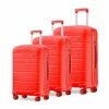 JOYWAY 3 Pcs Luggage Set Hardside Lightweight Spinner Suitcase With TSA Lock… (red)