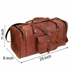 24 Inch Genuine Leather Duffel Travel Overnight Weekend Leather Bag Sports Gym Duffel Luggage Travel Bag For Men And Women Travelling Cabin Duffle Yoga Gym Bag (24 Inch Brown) -TRAVELPRO Sales 41Js BGH2CL