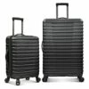U.S. Traveler Boren Polycarbonate Hardside Rugged Travel Suitcase Luggage With 8 Spinner Wheels, Aluminum Handle, Black, 2-Piece Set, USB Port In Carry-On -TRAVELPRO Sales 41LINT88 SS
