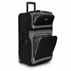 U.S. Traveler New Yorker Lightweight Softside Expandable Travel Rolling Luggage Set, Black/Grey, 4-Piece (15/21/25/29) -TRAVELPRO Sales 41LMinVK0rL