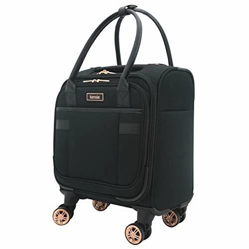 Kensie Women's Hudson Softside 3-Piece Spinner Luggage Set, Black With Rose Gold, (20/24/28) 7 Kensie Women's Hudson Softside 3-Piece Spinner Luggage Set, Black With Rose Gold, (20/24/28) - Image 5