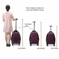 Racini Nylon Waterproof Rolling Backpack, Freewheel Travel Wheeled Backpack, Carry-on Luggage With Anti-Theft Zippers(Purple) -TRAVELPRO Sales 41LeUpRByjL