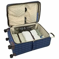 London Fog Brentwood II 4 Piece Set (with Under The Seat Bag), Blue Window Pane 15 London Fog Brentwood II 4 Piece Set (with Under The Seat Bag), Blue Window Pane -TRAVELPRO Sales 41M9B3 TxL