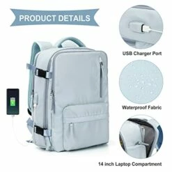 Large Travel Backpack Women, Carry On Backpack,Hiking Backpack Waterproof Outdoor Sports Rucksack Casual Daypack School Bag Fit 14 Inch Laptop With USB Charging Port Shoes Compartment -TRAVELPRO Sales 41OkKrw2LyL
