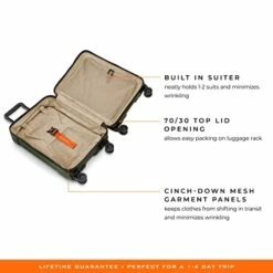 Briggs & Riley Torq Hardside Carry On Luggage With Spinner Wheels 22 Inch. USB Charging Port, TSA-Friendly Locks, Easy Access Hinged Front Pocket, Green -TRAVELPRO Sales 41OkdwnO5tL