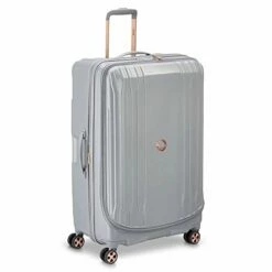 DELSEY Paris Eclipse DLX Expandable Luggage With Spinner Wheels, Harbor Gray, Checked-Large 29 Inch