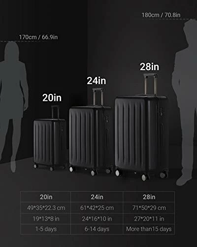 NINETYGO Carry On Luggage 22x14x9 With Spinner Wheels, 100% Polycarbonate Hardside Luggage, Carry On Suitcase With TSA Lock For Travel, Super Durability & Slim Simplistic Design (20-Inch Black) 6 NINETYGO Carry On Luggage 22x14x9 With Spinner Wheels, 100% Polycarbonate Hardside Luggage, Carry On Suitcase With TSA Lock For Travel, Super Durability & Slim Simplistic Design (20-Inch Black) - Image 4