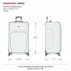 SwissGear Sion Softside Luggage With Spinner Wheels, Dark Grey, Checked-Medium 25-Inch 15 SwissGear Sion Softside Luggage With Spinner Wheels, Dark Grey, Checked-Medium 25-Inch -TRAVELPRO Sales 41Pm4A4n5yL