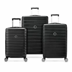 DELSEY Paris Jessica Hardside Expandable Luggage With Spinner Wheels (Black, 3-Piece Set (21/25/29))