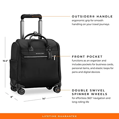 Briggs & Riley Rhapsody Softside Underseat Carry On Cabin Spinner, Black, Wide 16-Inch 18 Briggs & Riley Rhapsody Softside Underseat Carry On Cabin Spinner, Black, Wide 16-Inch - Image 16