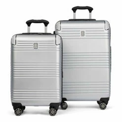 Travelpro Roundtrip Hardside Expandable Spinner Luggage, Silver, 2-Piece Set (21/25)