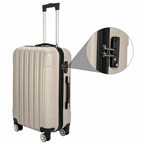 3 Pieces ABS Luggage Sets Trolley Case, Large Capacity Multifunctional Traveling Suitcase Hardshell With Spinner Wheel And Coded Lock, 20" & 24" & 28" (Champagne) 9 3 Pieces ABS Luggage Sets Trolley Case, Large Capacity Multifunctional Traveling Suitcase Hardshell With Spinner Wheel And Coded Lock, 20" & 24" & 28" (Champagne) - Image 7