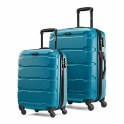 Samsonite Omni PC Hardside Expandable Luggage With Spinner Wheels, Carribbean Blue, 2-Piece Set (20/24)