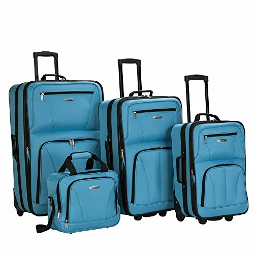 Rockland Journey Softside Upright Luggage Set, Turquoise, 4-Piece (14/19/24/28) 3 Rockland Journey Softside Upright Luggage Set, Turquoise, 4-Piece (14/19/24/28)