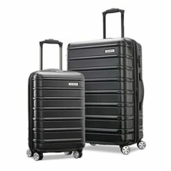 Samsonite Omni 2 Hardside Expandable Luggage With Spinner Wheels, 2-Piece Set (20/24), Midnight Black