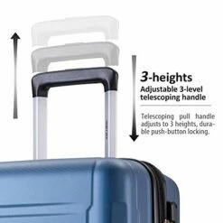 SSLine 3-Piece Hard-Shell Luggage Set With Spinner Wheels And TSA Lock Modern Elegant Expandable Travel Suitcase Lightweight Hardside Carry On Suitcase Set With 20" 24" 28" (A Type-Dark Blue) -TRAVELPRO Sales 41Sq HnMu5L
