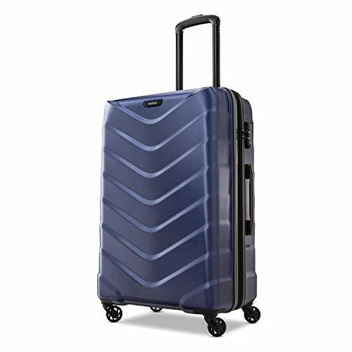 American Tourister Arrow Expandable Hardside Luggage, Navy, Checked-Medium 24-Inch 3 American Tourister Arrow Expandable Hardside Luggage, Navy, Checked-Medium 24-Inch