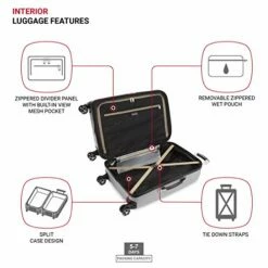 SwissGear 7585 Hardside Spinner Luggage, Silver, Checked-Medium 23-Inch -TRAVELPRO Sales 41Vx5vwm0DL