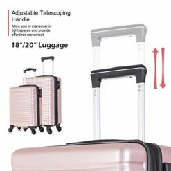 4 Piece Luggage Sets, Expandable Hardshell ABS Luggage Sets With TSA Lock Spinner Wheels Travel Suitcases Set (4 PCS, TSA Lock+Expandable, Rose Gold) -TRAVELPRO Sales 41WAQtnr1DL