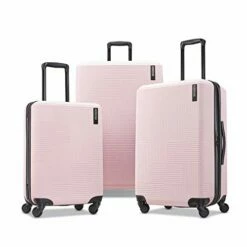American Tourister Stratum XLT Expandable Hardside Luggage With Spinner Wheels, Pink Blush, 3-Piece Set (20/24/28)