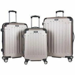 Kenneth Cole Reaction Renegade 3-Piece Luggage Expandable 8-Wheel Spinner Lightweight Hardside Travel Suitcase Set, Champagne, (20"/24"/28")