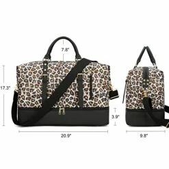 Weekender Overnight Bag Oversized Travel Duffel Leather For Men And Women (Brown Black Leopard Print) 18 Weekender Overnight Bag Oversized Travel Duffel Leather For Men And Women (Brown Black Leopard Print) -TRAVELPRO Sales 41Ws1LY45 L