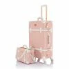 COTRUNKAGE 26 Inch Large Vintage Luggage Set 2 Pieces Rolling Suitcases For Women (13" & 26", Embossed Pink) -TRAVELPRO Sales 41XMh18fS L