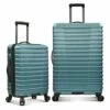 U.S. Traveler Boren Polycarbonate Hardside Rugged Travel Suitcase Luggage With 8 Spinner Wheels, Aluminum Handle, Teal, 2-Piece Set