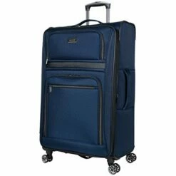 Kenneth Cole Reaction Rugged Roamer Luggage Collection Lightweight Softside Expandable 8-Wheel Spinner Travel Suitcase Bag, Navy, 2-Piece (20" Carry-On / 28" Check Size) -TRAVELPRO Sales 41YGidW2QAL