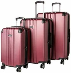 Kenneth Cole Reaction Reverb Hardside 8-Wheel 3-Piece Spinner Luggage Set: 20" Carry-on, 25", 29", Raspberry