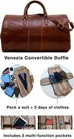 Venezia Garment Duffle Travel Bag Suitcase In Brown Full Grain Leather -TRAVELPRO Sales 41ZNaUjtHhL