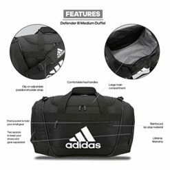 Adidas Defender III Medium Duffel Bag, Black/White -TRAVELPRO Sales 41ZUZQUH7rL