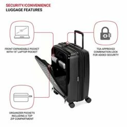 SwissGear 8836 Durable Expandable Spinner Luggage, Black, Carry-On 20-Inch -TRAVELPRO Sales 41 jIdlURL