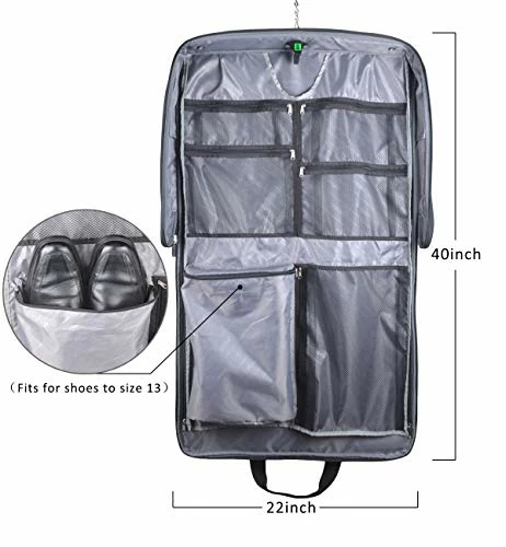 Foldable Carry On Garment Bag Fit 3 Suits, 44-inch Suit Bag For Travel And Business Trips With Shoulder Strap 8 Foldable Carry On Garment Bag Fit 3 Suits, 44-inch Suit Bag For Travel And Business Trips With Shoulder Strap - Image 6