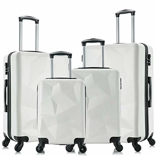 Omni PC Luggage Sets, Semper 4 Piece Luggage Set Suitcases With Spinner Wheels Hardshell Lightweight Luggage W/ Scale (Off- White With Scale) 3 Omni PC Luggage Sets, Semper 4 Piece Luggage Set Suitcases With Spinner Wheels Hardshell Lightweight Luggage W/ Scale (Off- White With Scale)
