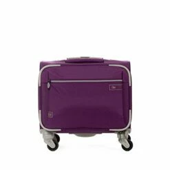 Cloe Under Seat 16 Inch Water-Resistant Textile Luggage With 360º-spinner Wheels In Purple Color