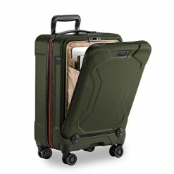 Briggs & Riley Torq Hardside Carry On Luggage With Spinner Wheels 22 Inch. USB Charging Port, TSA-Friendly Locks, Easy Access Hinged Front Pocket, Green -TRAVELPRO Sales 41aBpvaAgzL