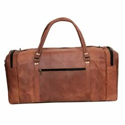 24 Inch Genuine Leather Duffel Travel Overnight Weekend Leather Bag Sports Gym Duffel Luggage Travel Bag For Men And Women Travelling Cabin Duffle Yoga Gym Bag (24 Inch Brown) -TRAVELPRO Sales 41aqJwD0PqL