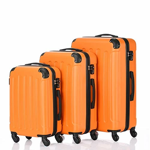 SSLine 3 Piece Luggage Sets Hardshell Spinner Luggages Swivel Wheels Suitcase Portable Rolling Trolley Case - 20" 24" 28" Spinner Suitcases Orange 3 SSLine 3 Piece Luggage Sets Hardshell Spinner Luggages Swivel Wheels Suitcase Portable Rolling Trolley Case - 20" 24" 28" Spinner Suitcases Orange