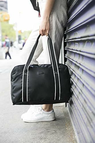 Paravel Foldable Travel Duffle Bag | Derby Black | Lightweight Carry On Bag 5 Paravel Foldable Travel Duffle Bag | Derby Black | Lightweight Carry On Bag - Image 3