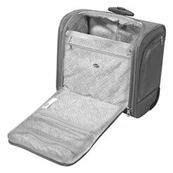 Olympia Lansing Heavy Duty Rip Stop Nylon Wheeled Carry On Suitcase For Under The Seat Airplane Travel With Divider And Dual Side Zip Pockets, Gray -TRAVELPRO Sales 41baskB5jYL
