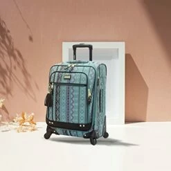 Steve Madden Designer Luggage Collection - 3 Piece Softside Expandable Lightweight Spinner Suitcase Set - Travel Set Includes 20 Inch Carry On, 24 Inch & 28-Inch Checked Suitcases (Print/Teal) 16 Steve Madden Designer Luggage Collection - 3 Piece Softside Expandable Lightweight Spinner Suitcase Set - Travel Set Includes 20 Inch Carry On, 24 Inch & 28-Inch Checked Suitcases (Print/Teal) -TRAVELPRO Sales 41d1xoDx2EL