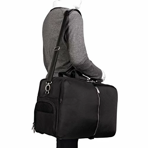 McKleinUSA Avondale, 1680D Ballistic Nylon With Leather Trim, 22" Nylon, Triple Compartment, Carry-All, Travel, Laptop Duffel, Black (78905) 7 McKleinUSA Avondale, 1680D Ballistic Nylon With Leather Trim, 22" Nylon, Triple Compartment, Carry-All, Travel, Laptop Duffel, Black (78905) - Image 5