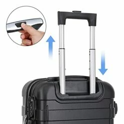 SUPER DEAL Hardside Expandable Spinner Luggage 21 Inch Carry On Luggage Lightweight Travel Suitcase With 360°Swivel Wheels And Height Adjustable Handle, Black -TRAVELPRO Sales 41dRbp00NoL