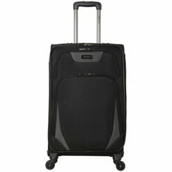 Kenneth Cole Reaction Going Places 24" 600d Polyester Expandable 4-Wheel Spinner Checked Luggage, Black