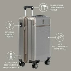 Travelpro Platinum Elite Hardside Expandable Spinner Luggage, Metallic Sand, 2-Piece Set (21/25) -TRAVELPRO Sales 41do7sj0Z L