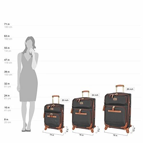 Steve Madden Designer Luggage Collection - Expandable 24 Inch Softside Bag - Durable Mid-sized Lightweight Checked Suitcase With 4-Rolling Spinner Wheels (Global Black) 4 Steve Madden Designer Luggage Collection - Expandable 24 Inch Softside Bag - Durable Mid-sized Lightweight Checked Suitcase With 4-Rolling Spinner Wheels (Global Black) - Image 2