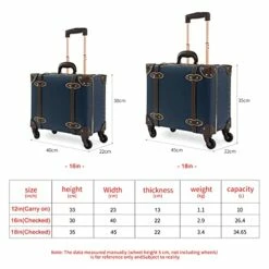 NZBZ Vintage Carry-On Suitcase Luggage With Rolling Spinner Wheels Retro Hardside Cute Travel Suitcase (Navy Blue) -TRAVELPRO Sales 41dy9kXvLiS