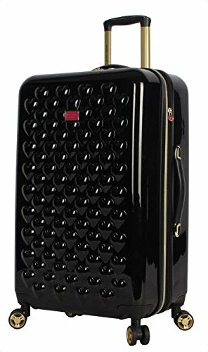 Betsey Johnson 26 Inch Checked Luggage Collection - Expandable Scratch Resistant (ABS + PC) Hardside Suitcase - Designer Lightweight Bag With 8-Rolling Spinner Wheels (Heart To Heart Black) 3 Betsey Johnson 26 Inch Checked Luggage Collection - Expandable Scratch Resistant (ABS + PC) Hardside Suitcase - Designer Lightweight Bag With 8-Rolling Spinner Wheels (Heart To Heart Black)