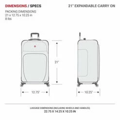 SwissGear Sion Softside Expandable Roller Luggage, Dark Grey, 3-Piece Set (21/25/29) -TRAVELPRO Sales 41fewpGoPGL